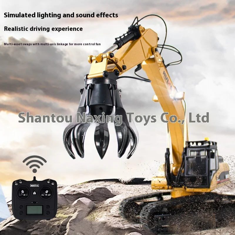 Nieuwe Huina 1/14 Schaal Graafmachine 1580 Legering Techniek Voertuig Speelgoed 32 Kanalen Afstandsbediening Simulatie Graafmachine voor Kinderen