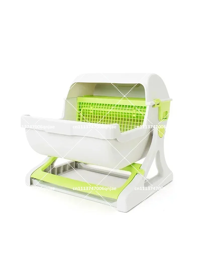 Large Semi-Enclosed Cat Litter Box, Splash-Proof Easy Clean, Tipping Bucket with Filter, Cat Toilet Supplies