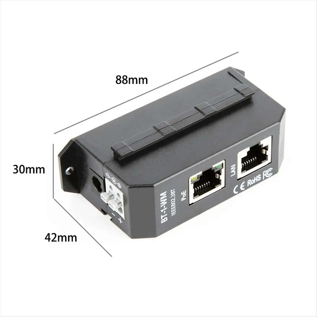 [T28C] New DIN Rail Single Port 2.5 Gigabit PoE Injector 802.3af/At/Bt Up to 90W Output PoE++ for PTZ IP Cameras High-End AP