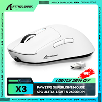 ATTACK SHARK X3 Wireless Gaming Mouse, PixArt PAW3395 Sensor, 26K DPI, 49g Ultralight, Tri-mode 2.4G/Bluetooth/Wired, for PC/MAC