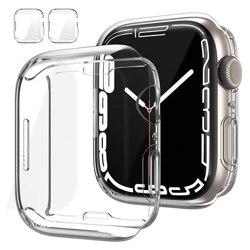 38/40/41mm 42/44/45mm Bumper Protective Case for Apple Watch Series 8 Soft TPU Transparent Watch Protective Case