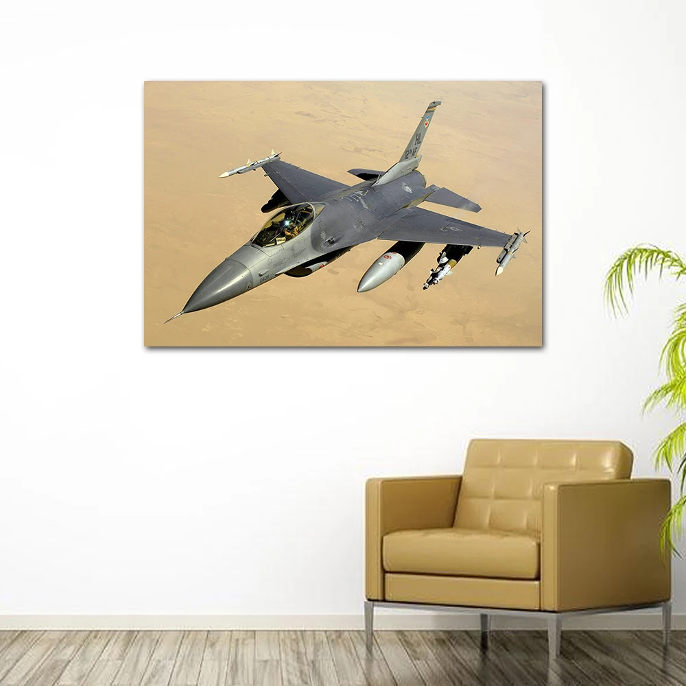 Decorative Canvas Paintings F16 Fighter Jet Posters Military Aesthetic Wall Art Prints Picture for Bedroom Home Decor