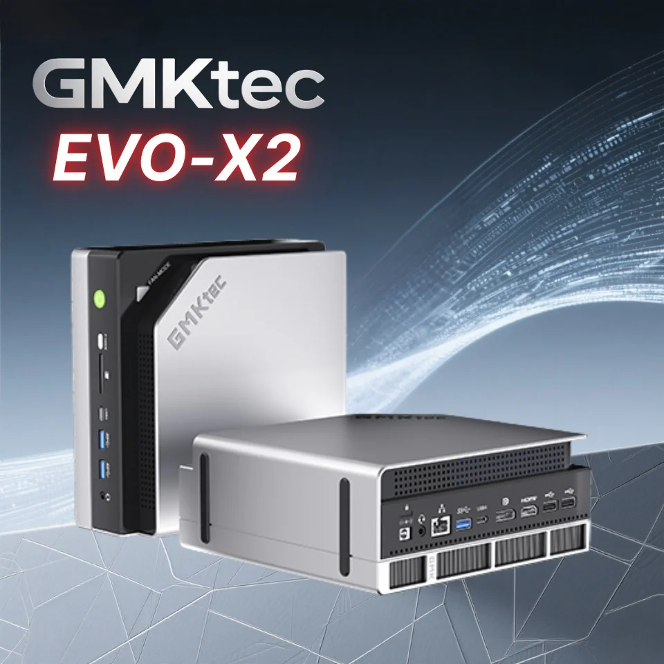 GMKtec EVO-X2 미니 PC 라이젠 알 맥스+ 395 LPDDR5 8000MHz PCle 4.0 M.2 2280 SSD 윈도우11 프로 USB4.0*2 WIFI7 BT5.4 데스크탑 컴퓨터