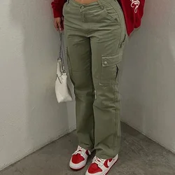 Dameskleding Met Hoge Taille En Strakke Damesbroek Voor Vrijetijdsbroeken Streetwear Mode Voor Dames Met Meerdere Zakken