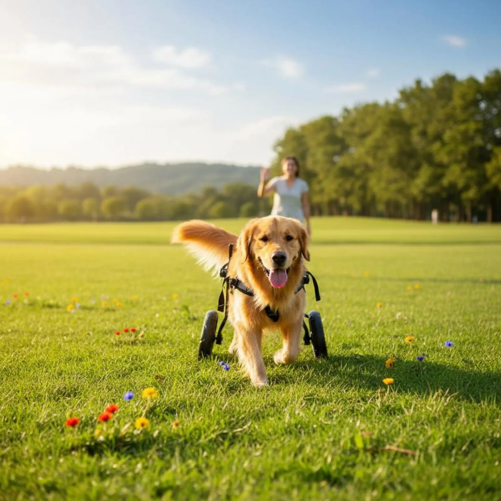 

Disabled Pet Wheelchair Stable Support Rear Leg Dog Wheelchair Recovery Dog Chair Aluminum Alloy Frame Breathable Mesh