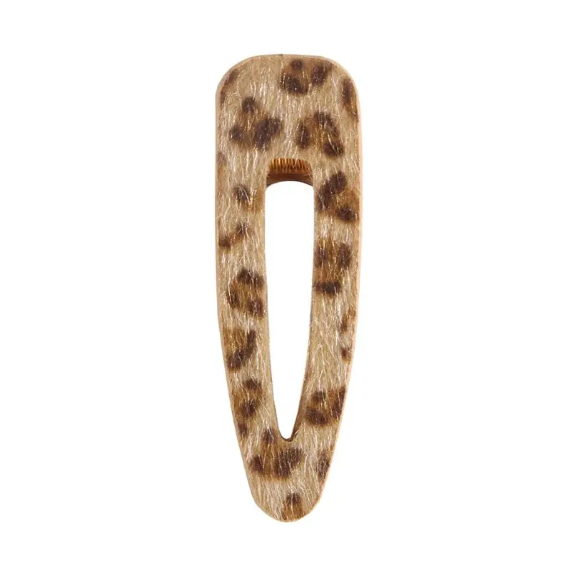 Bohemian Ethnic Retro Leopard Print Hair Clip Womens Faux Leather Duckbill Hairg