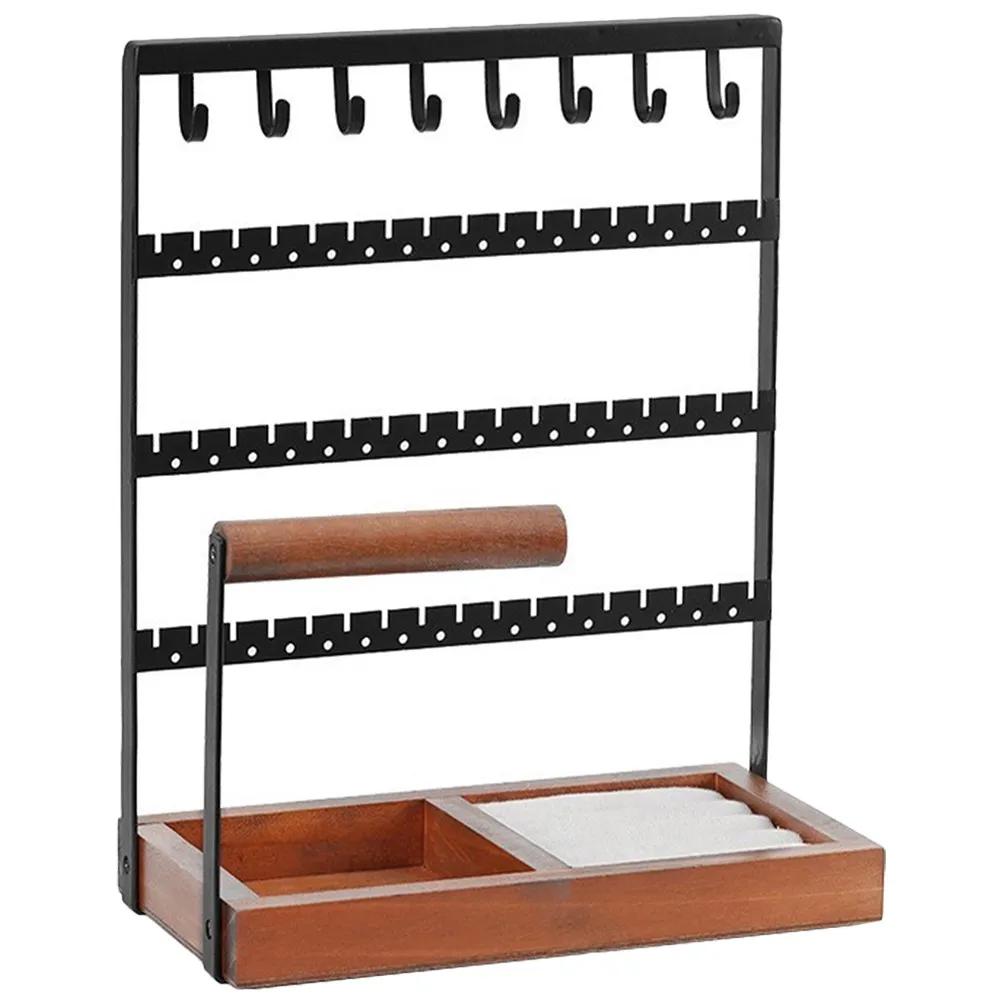 

Premium Jewelry Display Rack Stand for Earrings Necklaces Bracelets Keys Desktop Countertop Retail Store Organizer Storage