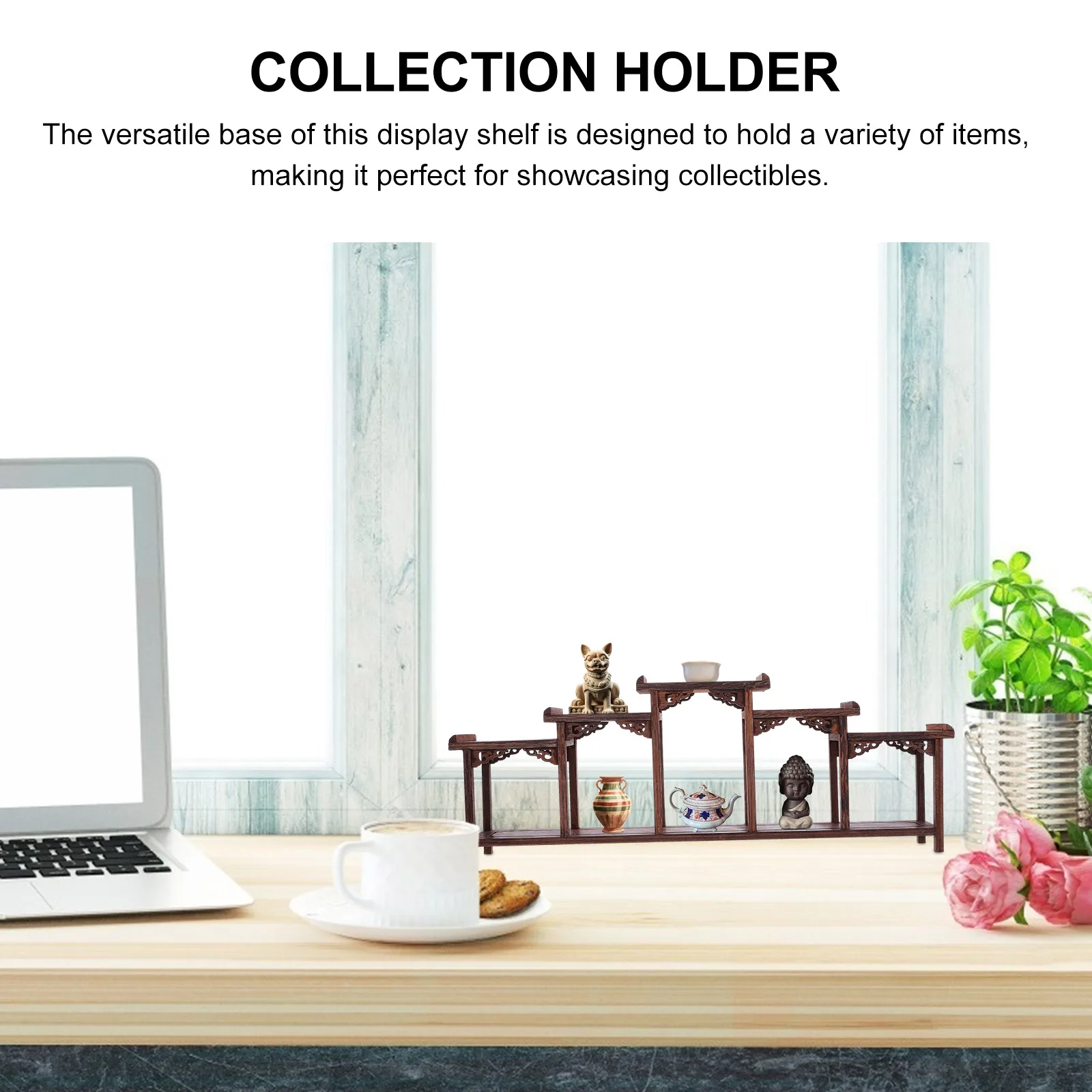 

Foldable Wooden Display Stand Rack Figures Chicken Wing Wood Organizer Shelf Holder Storage Countertop Riser