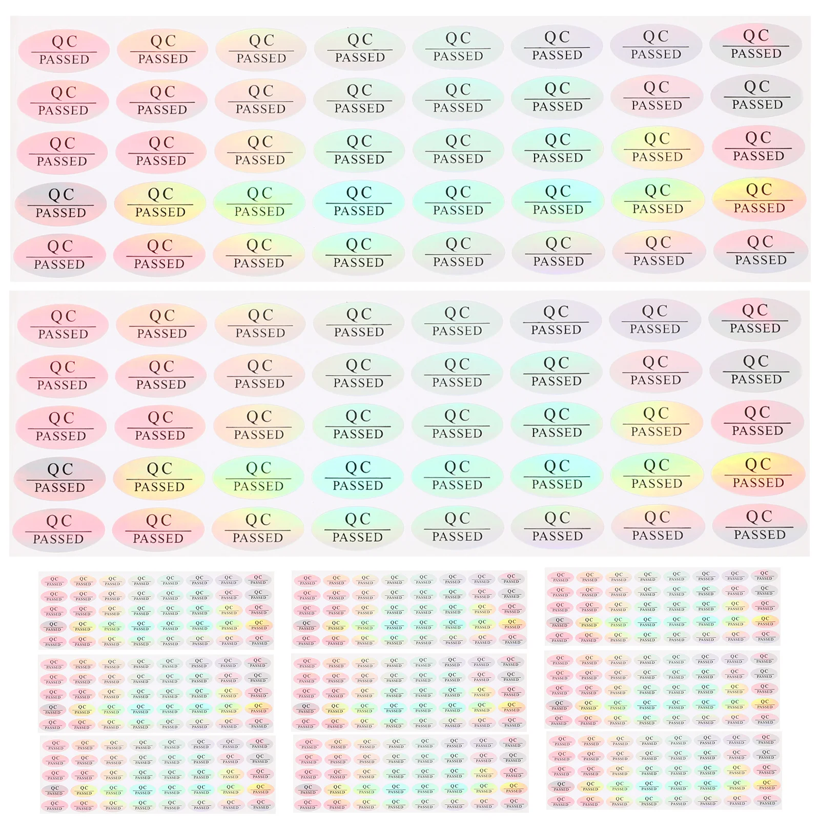 

500pcs Waterproof Labels Qc Passed Stickers For Warehouse Adhesive Quality Inspection Tags Status