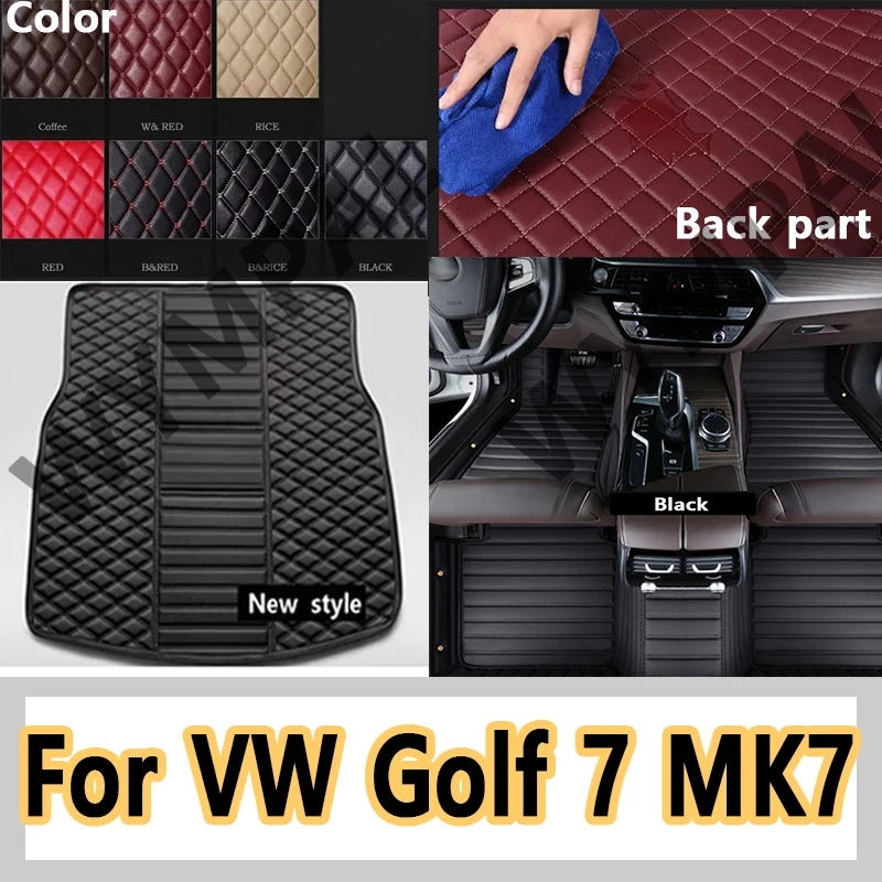

Роскошные автомобильные коврики на заказ для VW Golf 7 MK7 2012 2013 2014 2015 Авто Роскошные кожаные мужские и женские автомобильные коврики с полным покрытием