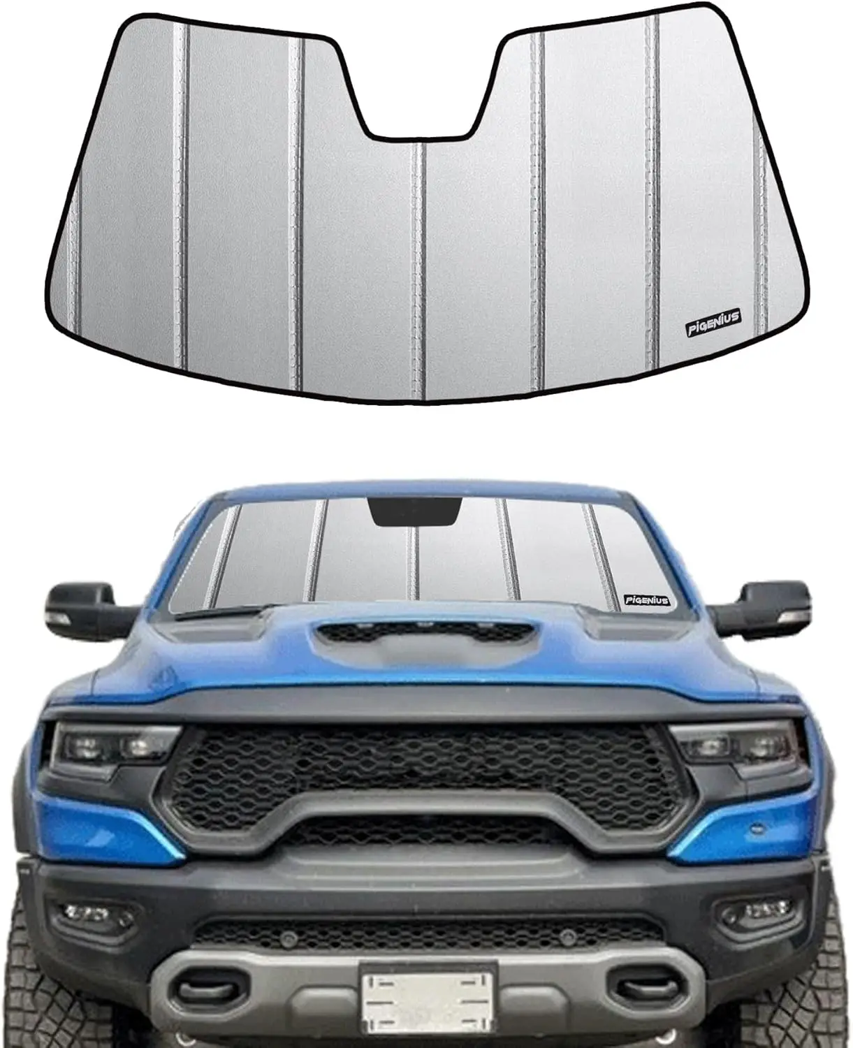 Universal Sun Shade for 2019-2025 Ram 1500 with 5-Inch Sensor, Blocks UV Rays and Heat