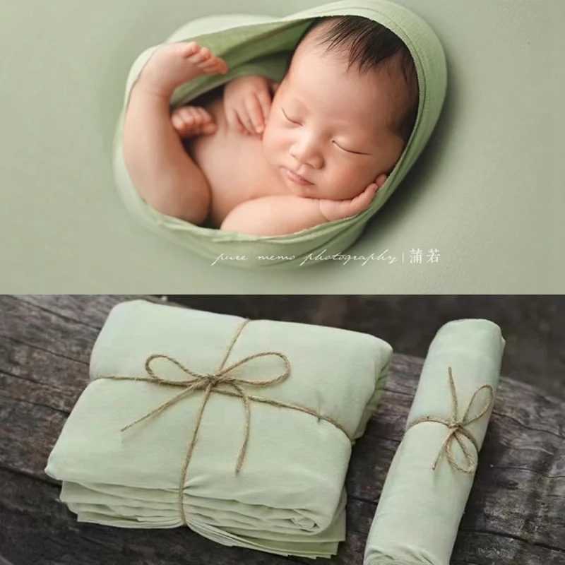 

Soft Newborn Backdrop and Wrap Set Baby Photography Props Double-side Newborn Beanbag Posing Fabric Cover Stretch Baby Blanket