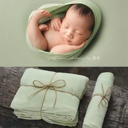 Set di fondali e avvolgenti per neonati morbidi puntelli per fotografia per bambini Beanbag neonato a doppio lato in posa copertura in tessuto coperta per bambini elasticizzata