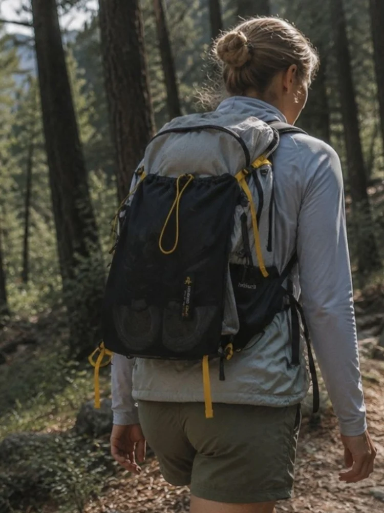 Abnehmbare Rucksack-Netztasche, Mehrzweck-Außen-Erweiterungstasche für Wandern, Radfahren, Reisen - Aufbewahrungstasche Rucksack-Zubehör
