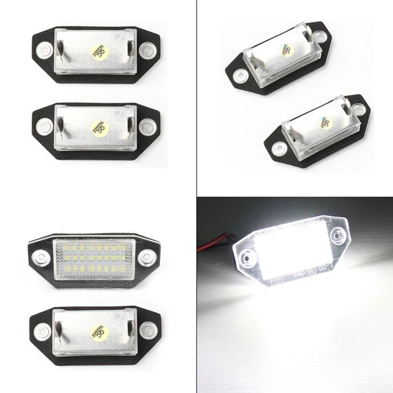 LEDナンバーライセンスプレートライト、フォードモンデオmk3 2000-2007、12v、24用ランプ