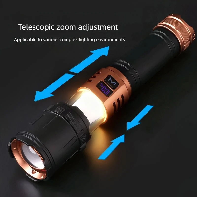 ไฟฉายบรรยากาศแบบมัลติโหมดรุ่นใหม่ ทำจากอะลูมิเนียมทั้งหมด ไฟฉายอเนกประสงค์สำหรับใช้งานกลางแจ้ง ไฟฉายแบบรวมฟังก์ชันหลากหลาย ใช้งานได้ยาวนาน เหมาะสำหรับการตั้งแคมป์