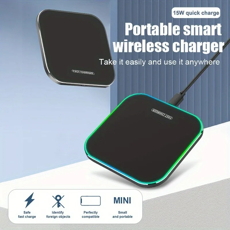 

15W Magnetic Wireless Charger for Cellphones Fast Desktop Charging Station For iPhone 16 15 14 13 12 ProMax, For Samsung S23 S22