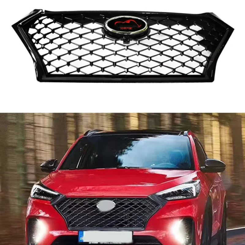 

Pop For Tucson Racing Grill For Tucson Santafee 2019 Modified Auto Front Bumper Mesh Cover Grills Grille Auto Accessories