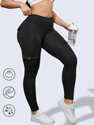 Autumn Pockets Sexy Gym Leggings Women Skinny Stretch High Waist Fitness Leggings Outdoors Fashion Casual Classic Work Pants