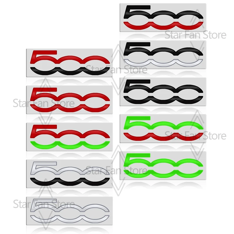 Insignia de Metal 500 pegatinas 3D, emblema del cuerpo del maletero del coche, pegatina de estilo para Fiat Panda Punto Bravo Stilo Abarth 595 695 Viaggio Palio