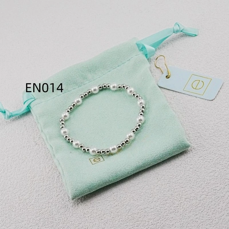 VKVVA Fashion Jewelry Sliver-plated Classic Sincerity Pattern Sterling 4mm Bead Bracelet with Pearl For Women Birthday Gifts
