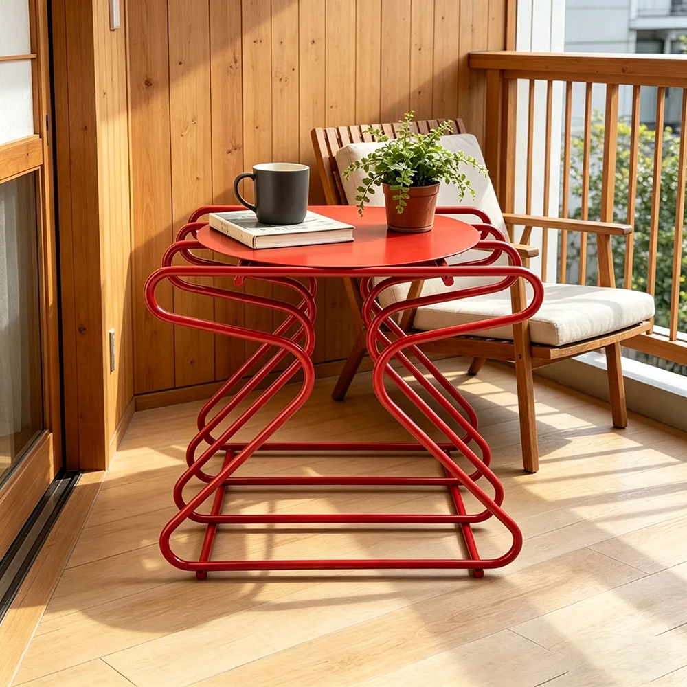 

Компактный Z-образный приставной столик, металлический столик для гостиной, спальни, балкона, несколько цветов на выбор, столик для закусок