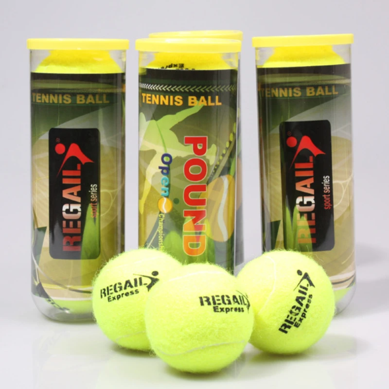 Regail 3Pcs/ Lot Tennis Balls High Rebounce Tennis Training Cricket Ball Sports Accessories Practice Hit Tennis Trainer