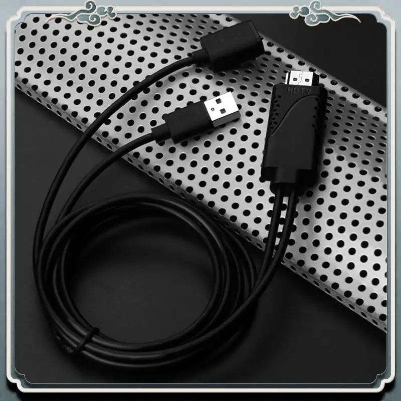 Premium 2 In 1 USB Female To -Compatible Male HDTV Adapter Cable 1080P Digital AV HD TV Projector Displays Converter Spare P