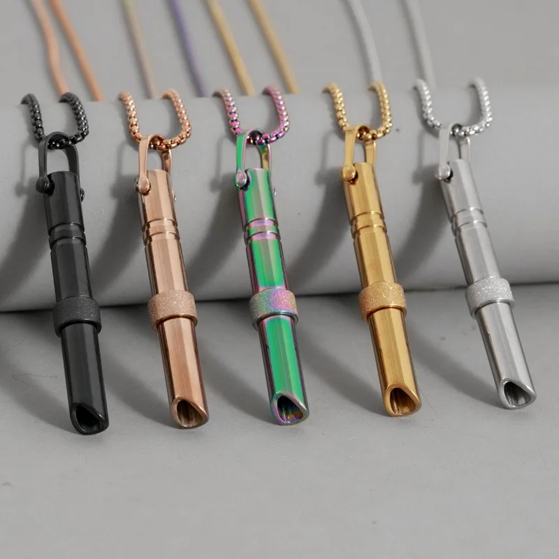 Collier de respiration de méditation consciente en acier inoxydable, à la mode, pour femmes et hommes, Yoga, gonflable, anxiété, soulagement du Stress, bijoux