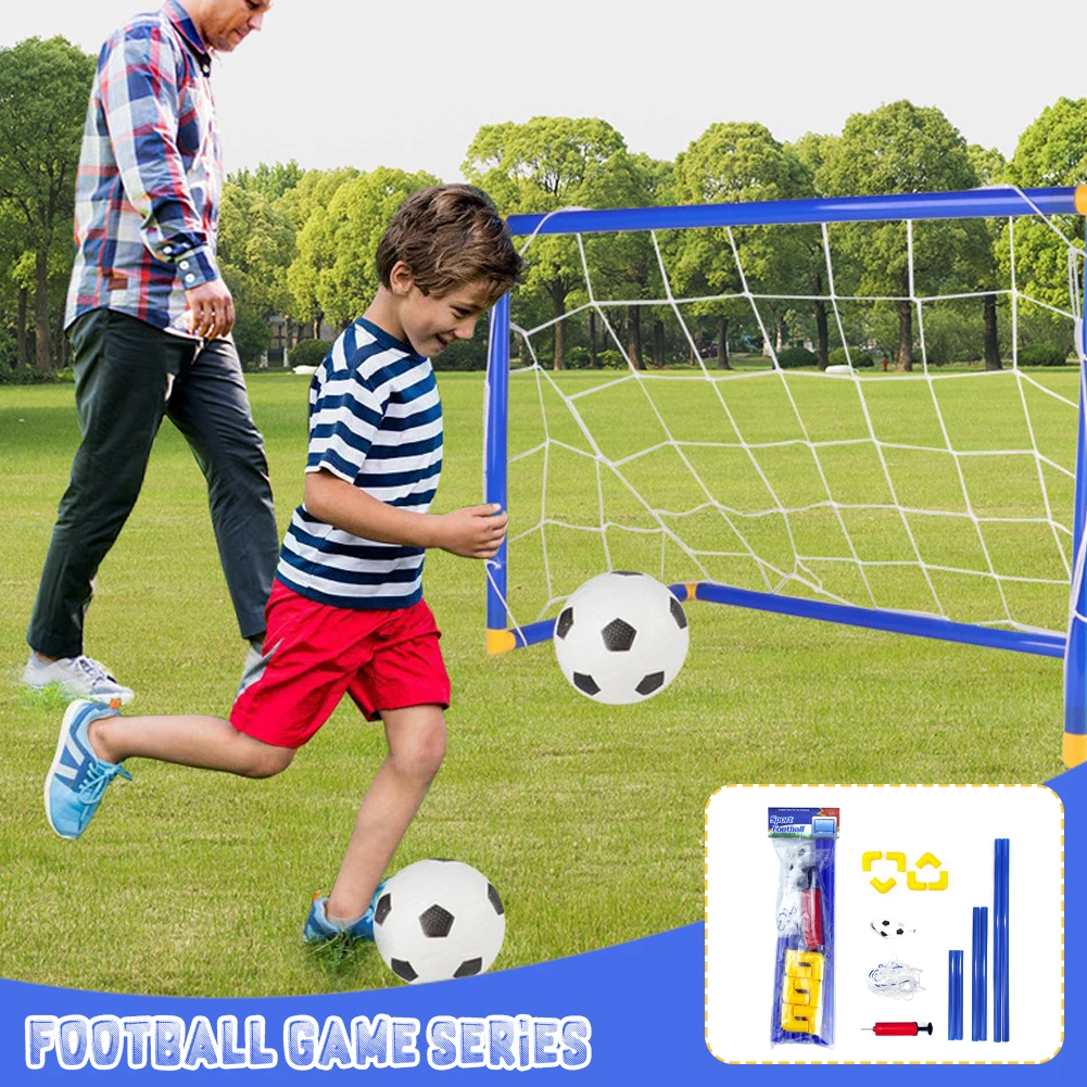 Indoor Outdoor Mini Folding Soccer Goal Net Plastic Football Post Frame Set Inflatable Kids Sport Toys For Indoor Outdoor Games