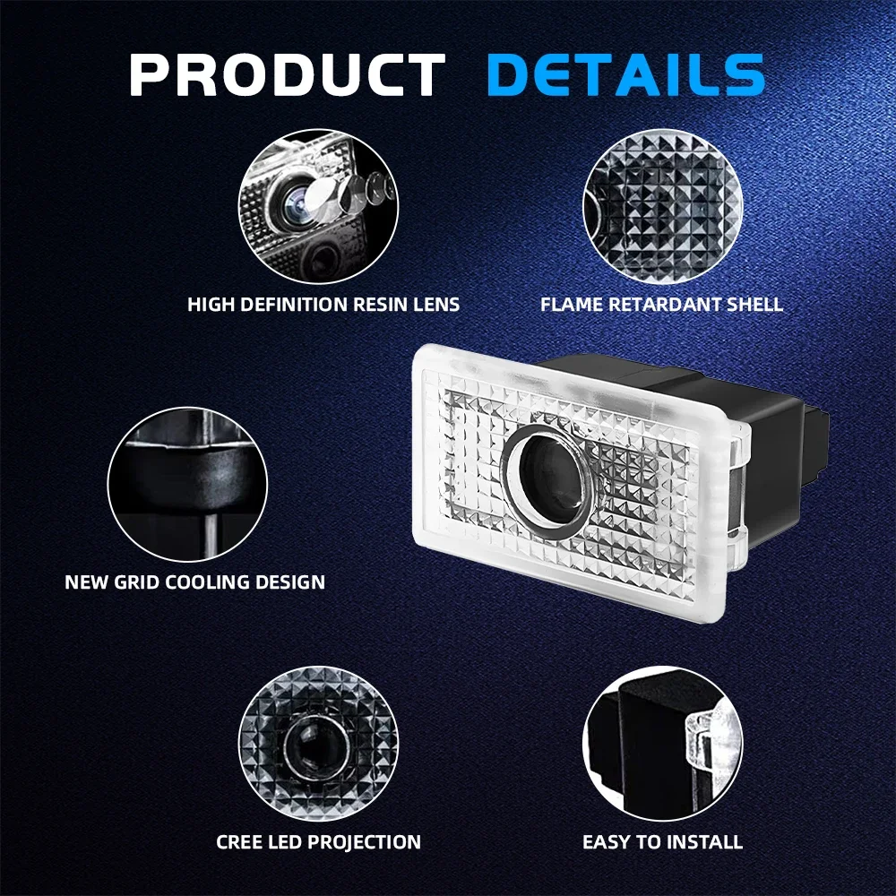 HAOLIDE Car Door LED Logo Projector Welcome Light Projector Auto Accessories for Tesla Model 3 Model S X Model Y view 6