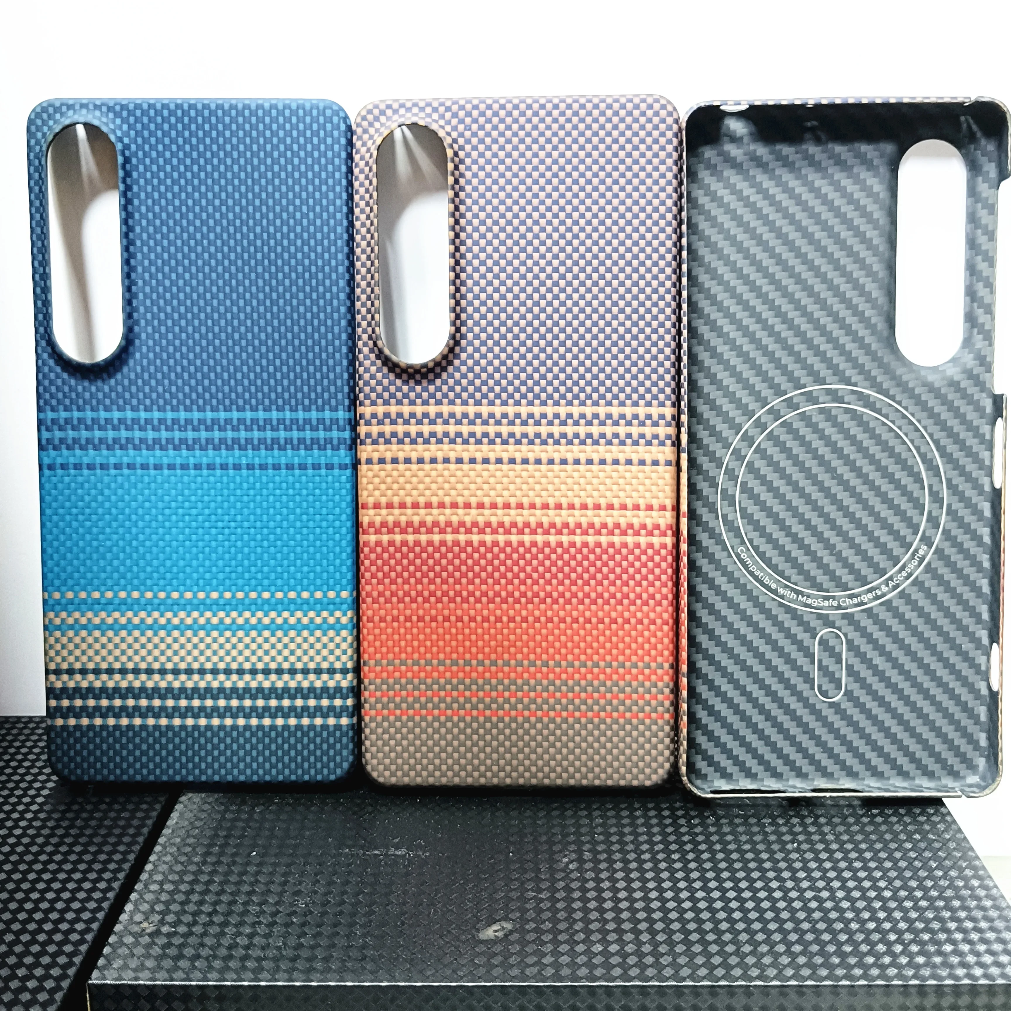 

Genuine Aramid Carbon Fiber Magnetic Case For Sony Xperia 1 VII 1VII Xperia1 7th Sunset Moonrise Magsafe Thin Hard Armor Cover