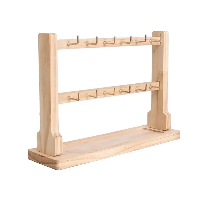 

Деревянная подставка для ювелирных изделий, ожерелье, браслет, держатель для ключей, крючок, стеллаж для хранения, серьги, булавка, держатель для броши, подставка-органайзер