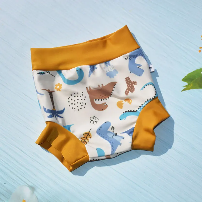 WizInfant-Leakproof Swimproof Swimapers para bebê recém-nascido, High Waist Swimwear, Pano impresso dos desenhos animados, Fraldas infantis