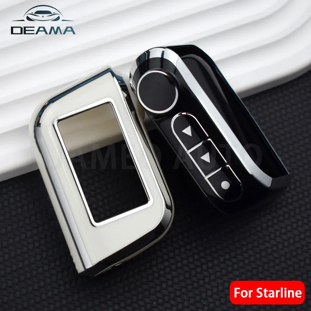 For Starline A93 A63 Russian Version Two Way Car Alarm LCD Remote Controller TPU Car Key Case Cover Shell Fob Keychain