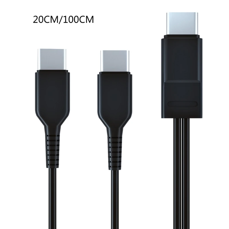 DD Free-tangled 1 in 2 Out Type-C Charging Cable for Reliable and Long-Lasting Use, Double Headed Type-C Device Compatible