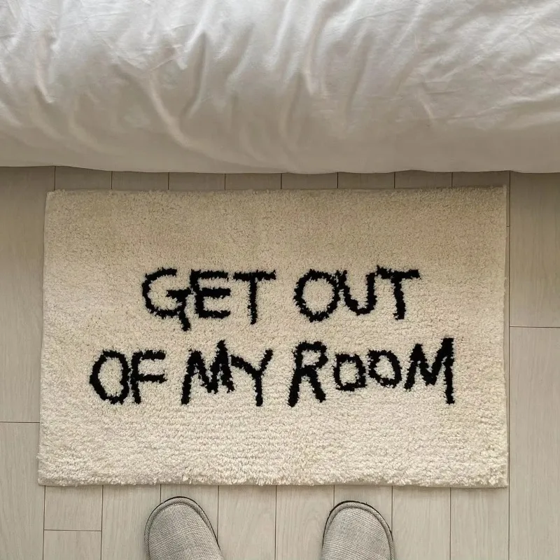 Alfombras con letras capitoné para dormitorio, mesita  noche, alfombra suave  felpa para puerta  entrada, estilo Simple,