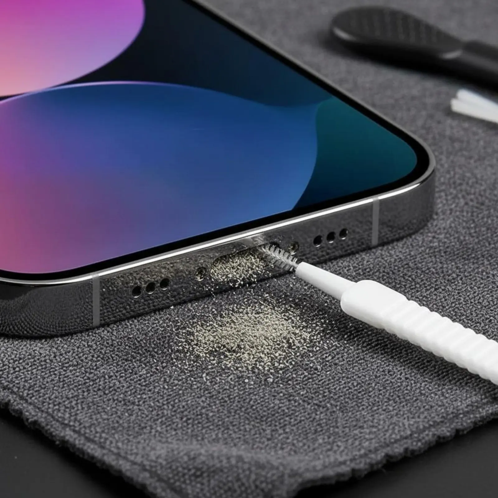 12 Pieces USB-C Port Cleaner Kit Portable USB-C Port Cleaning Brush Phone Cleaning Kit Scratch-Safe Device Care Crisp Sound