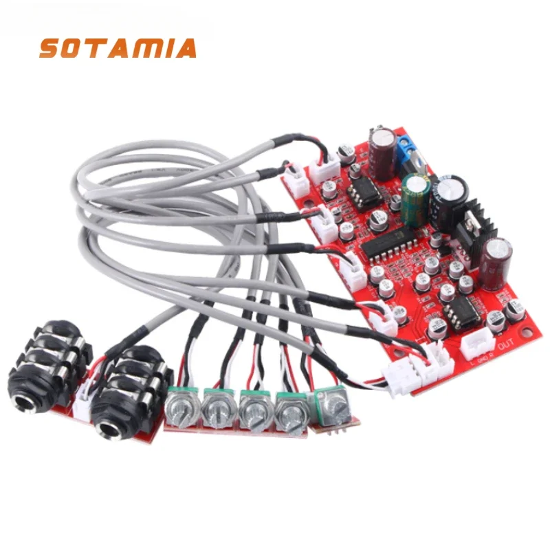 SOTAMIA CD2399 Microphone Amplifier Audio Preamp Board NE5532 Op Home Music Preamplifier DIY Dynamic Coil Electret Microphone