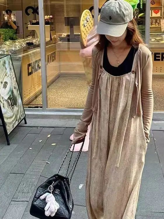 

plus Size Women's Wide Leg Overalls American Style Slimming Lazy Versatile Summer Cargo Pants Girls Casual Straight Cut Trousers