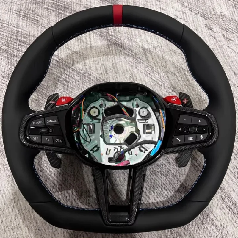 Customized Carbon Fiber Leather Car Steering Wheel G42 G21 G80 G07 G30 G42 G87 F90 F80 F86 Steering Wheel For BMW G82