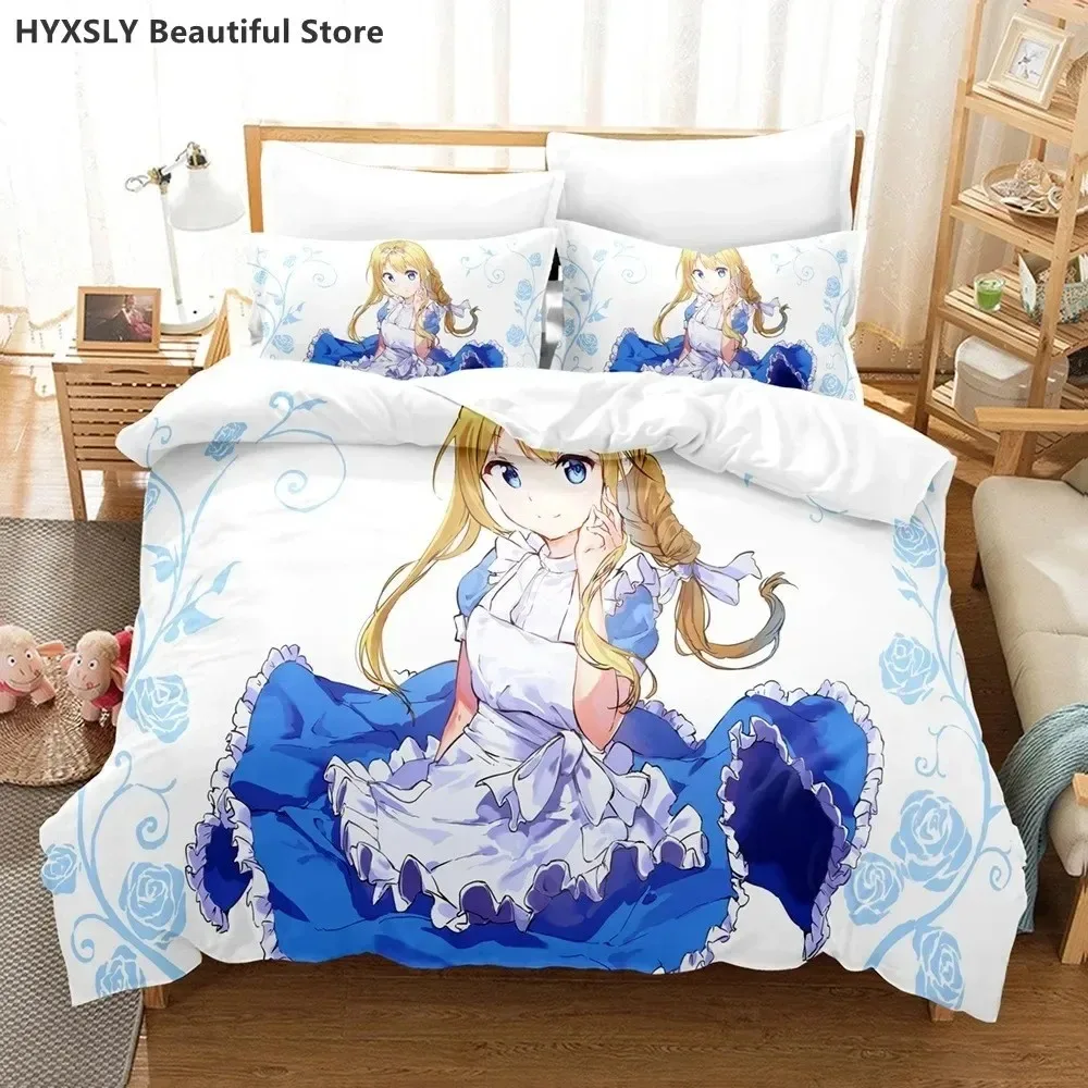 Sword Art Online Bedding Set 3D Anime Polyester Quilt Cover Pillowcases Queen King For Kids Gift Anime Duvet Cover Sets