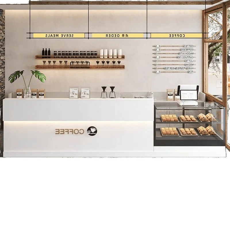 Coffee shop checkout page cake shop dessert shop front desk, reception counter