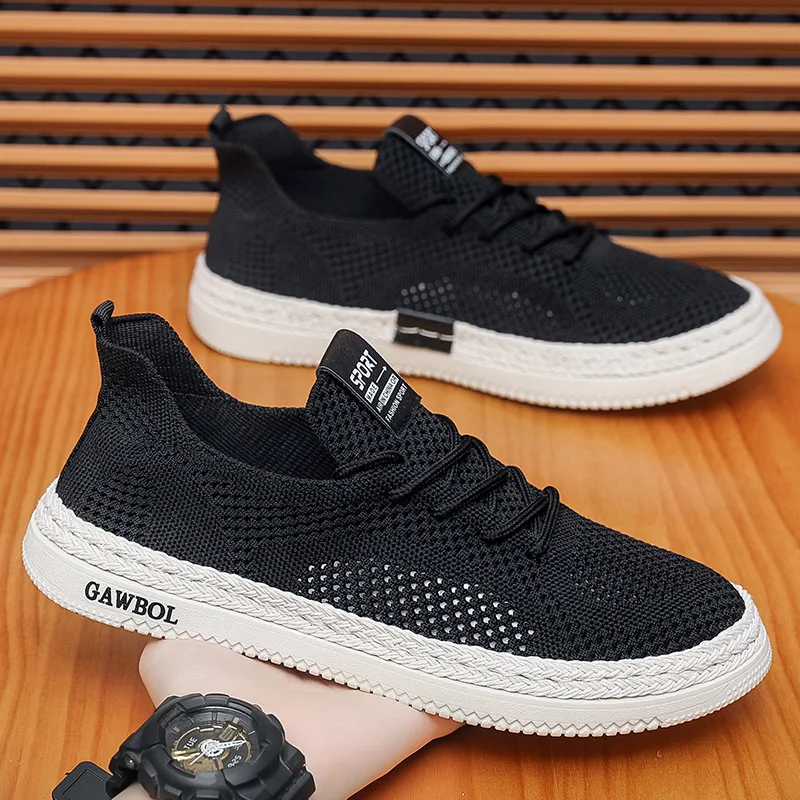 Summer Men Shoes The New Breathable Hollow Out Mesh Shoes Flying Weaving Sneakers Casual Shoes Casual Loafers Zapatillas Hombre