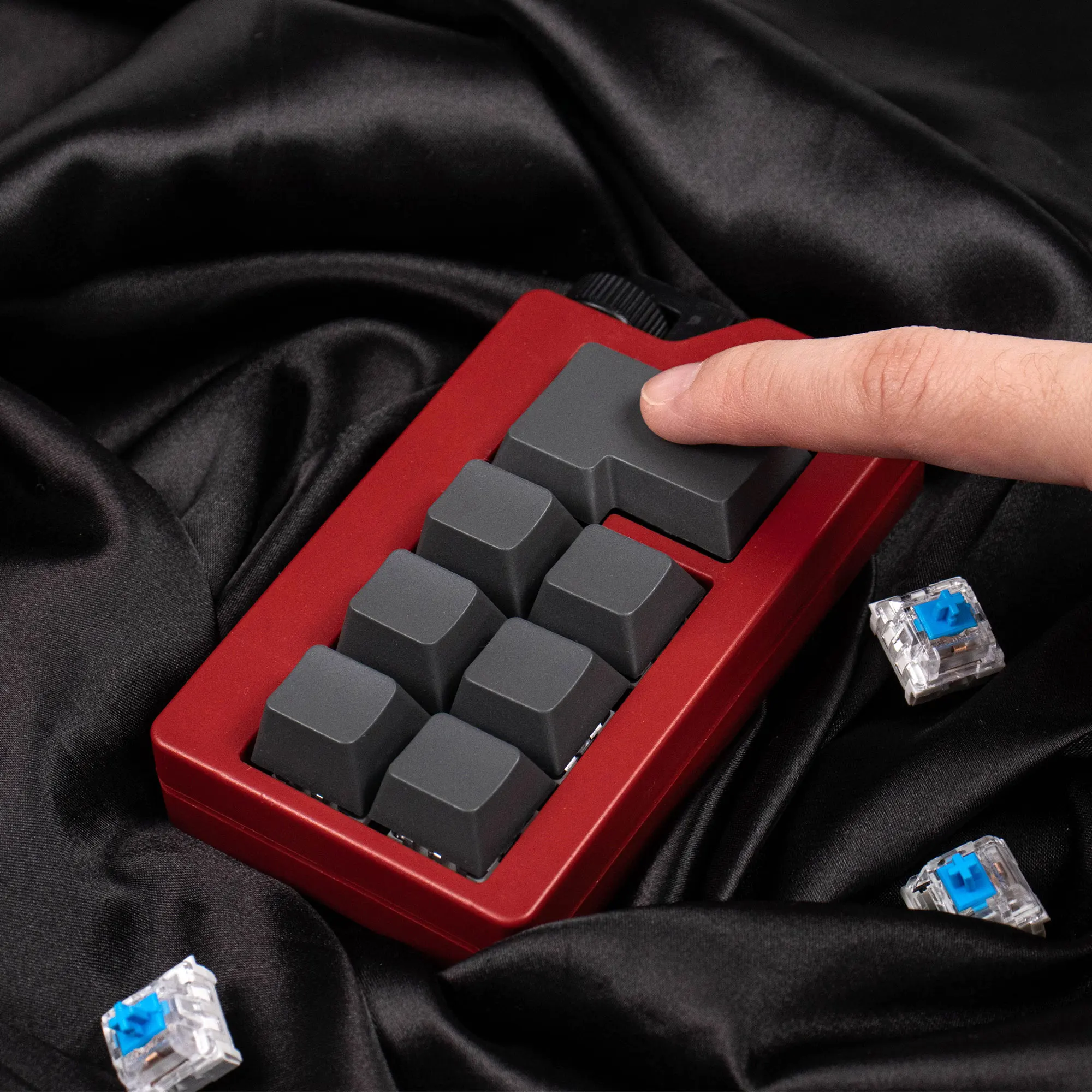 Schwarz Rot Tastatur Schlüssel Spielzeug Finger Tastatur Schlüsselbund Zappeln Spielzeug Mechanische Tastatur Schalter Tastenkappen Spielzeug