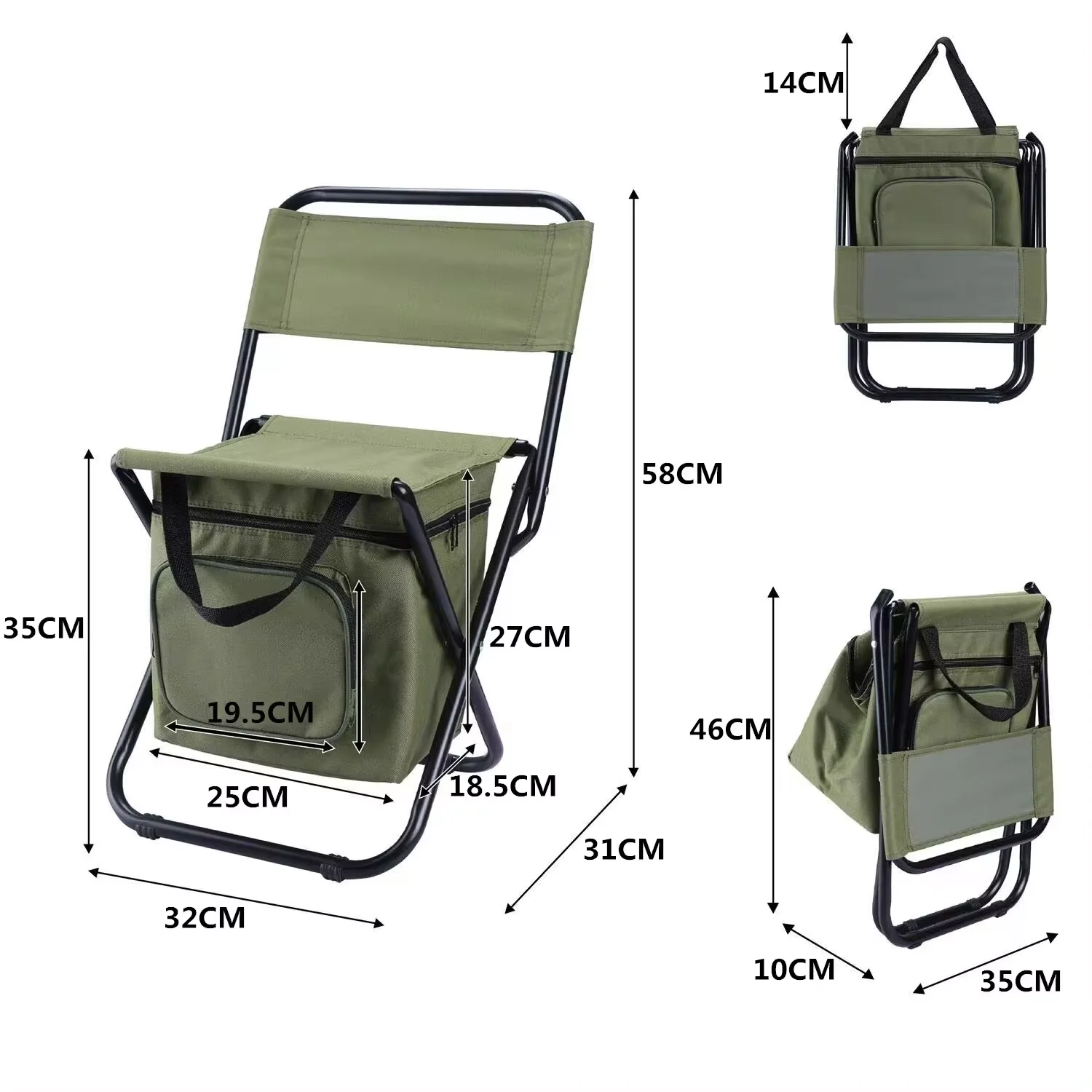 

Ultralight Outdoor Folding Chair Ice Cooler Insulated Picnic Bags Ice Bag Stool Hiking Beach Camping Fishing Seat Stool