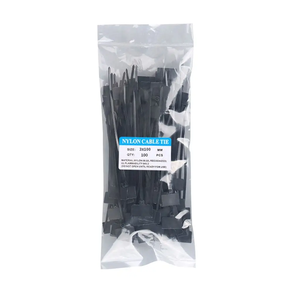 100 Stück Kunststoff-Schlaufenbinder, Marker, Kabeletiketten, selbstsichernde Kabelbinder, einfache Markierung, Nylon-Kabelbinder, Etiketten