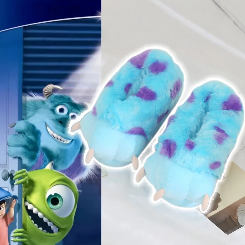 New Toy Story Anime Peripheral Sullivan Plush Slippers Cartoon Cotton Shoes Home Winter Thick Warmth Soft Slippers