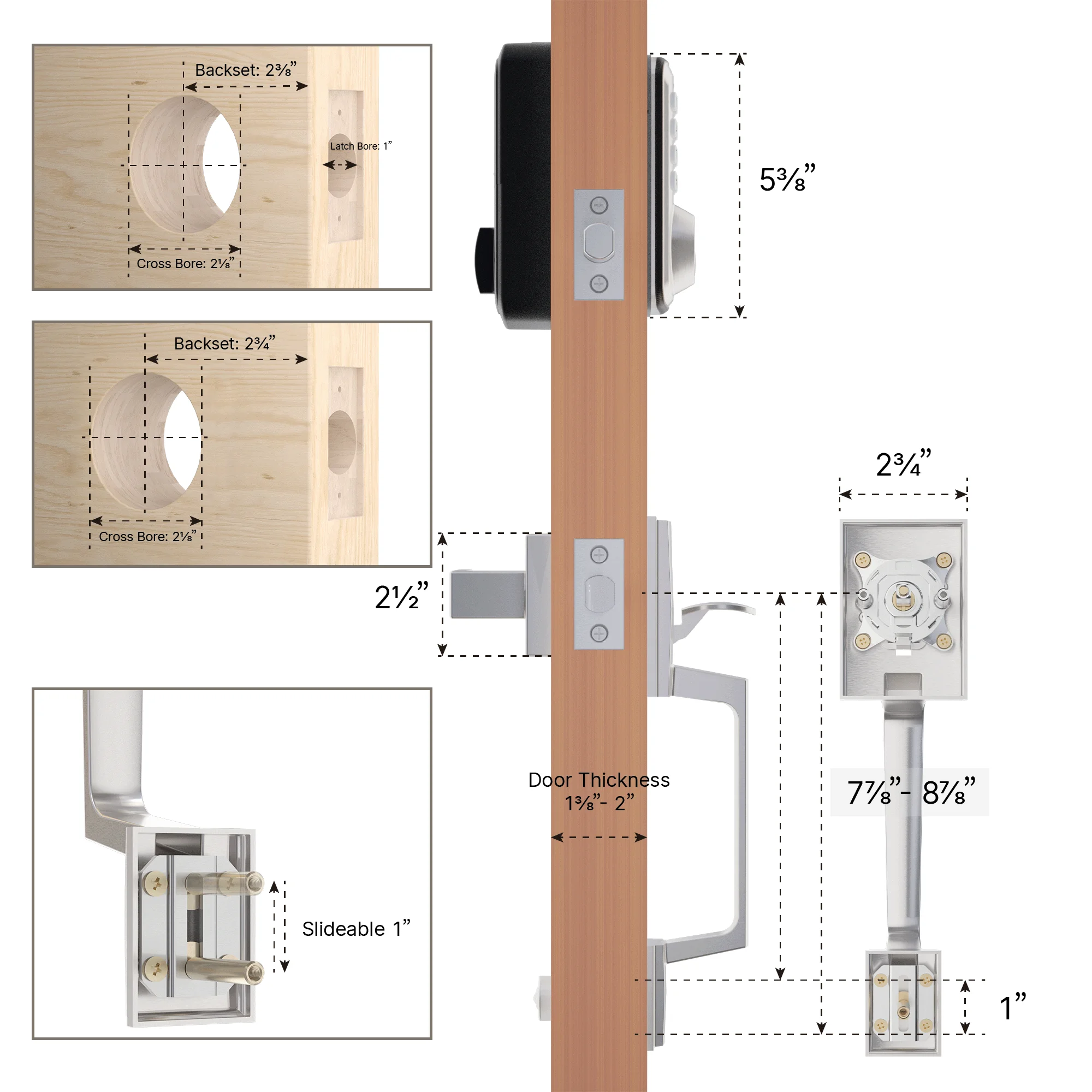 ZOMOSS Keypad Door Lock - Keyless Entry Door Lock - Front Door Lock Set With Code/Key/2 Door Knobs -Auto Lock Easy To Install