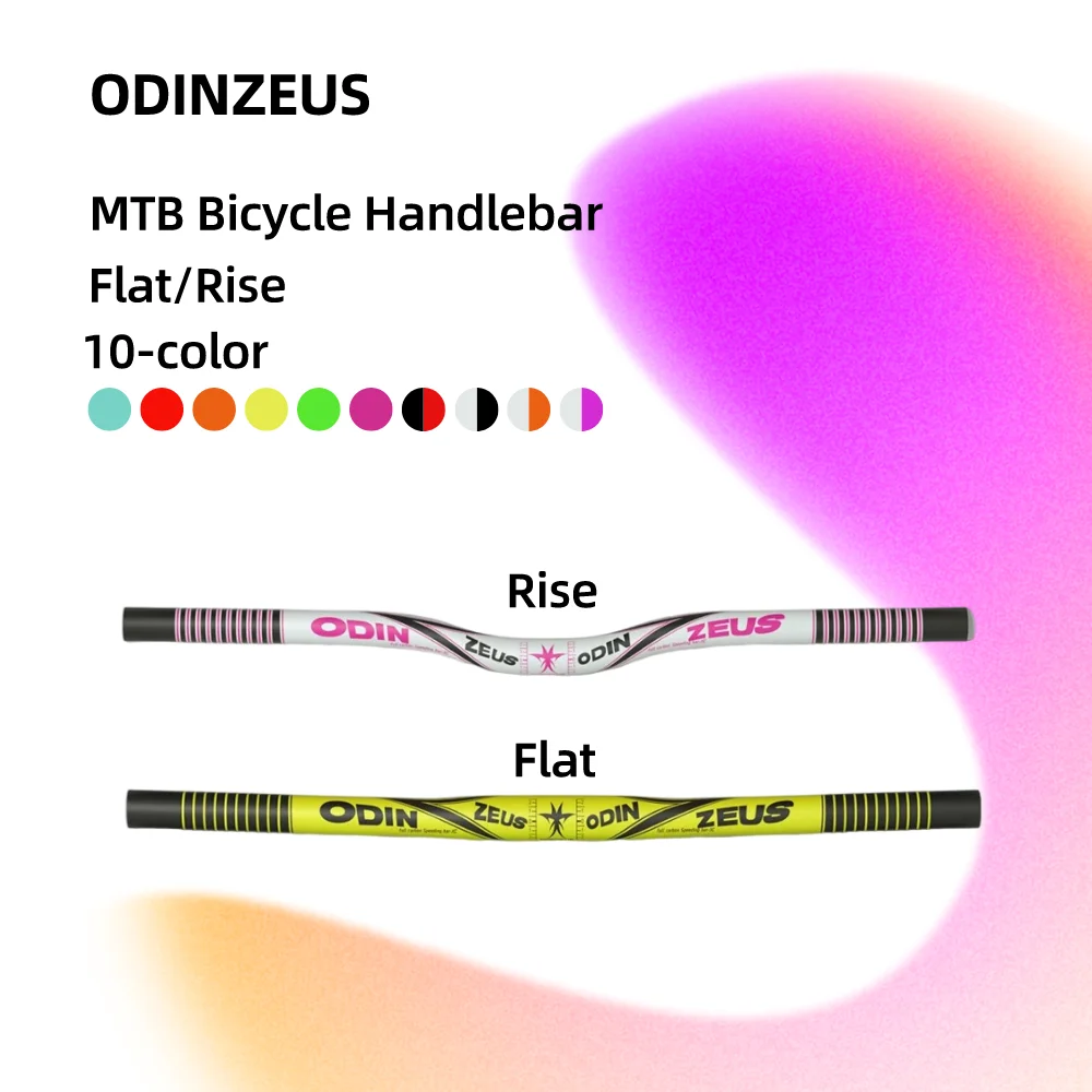 ODINZEUS Carbon Bicycle MTB Handlebar for Mountain Bike Swallow-shaped Handlebar Flat/Rise Clamp 31.8mm/580-740mm